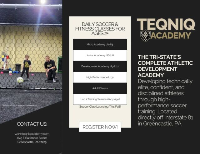 Quick aid to learn more about us.
Join the tri-state's complete athletic development academy, today. www.teqniqacademy.com