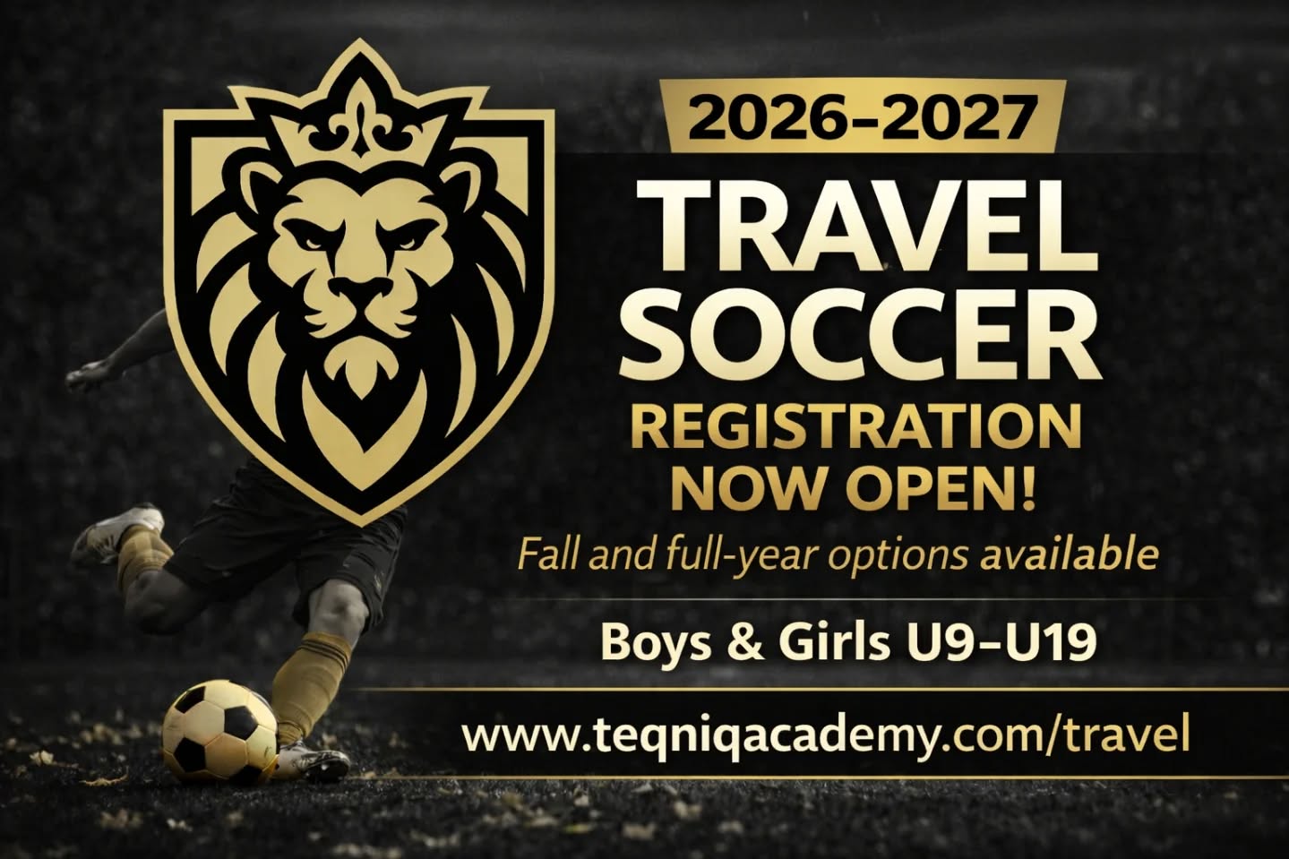 ⚽ 2026–2027 Travel Soccer Registration is NOW OPEN! ⚽
Teqniq Soccer Club is now accepting registrations for Boys & Girls U9–U19.
Choose the option that fits your family:
• Fall-only registration
• Full-year registration
Why Teqniq?
• Year-round training opportunities
• Built-in strength & conditioning program
• Professional coaching staff
• Development-first environment focused on long-term growth
If you are serious about your soccer and want to train, compete, and develop the right way, this is your chance to join the tri-state’s choice for player development.
Register and Learn More:
www.teqniqacademy.com/travel
@TEQNIQACADEMY